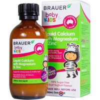 Siro BRAUER Kids Liquid Milk Calcium - Bổ sung Canxi dạng sữa cho trẻ trên 7 tháng tuổi (chai 200ml)