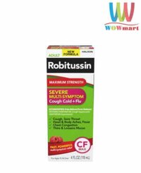 Siro cảm ho cho người lớn Robitussin Maximum Strength Severe Multi-Symptom Cough Cold + Flu CF Max 118ml