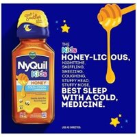Siro Cảm Ho Trẻ Em Vicks NyQuil Kids Honey Cold & Cough Congestion 236ml
