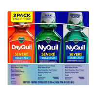 Siro cảm Vicks DayQuil & NyQuil Cold & Flu Severe 354ml x3 chai (1 Day + 2 Night Original Flavor)