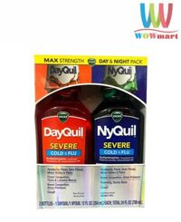 Siro cảm Vicks DayQuil & NyQuil Cold & Flu Severe 354ml x2 chai (Original)