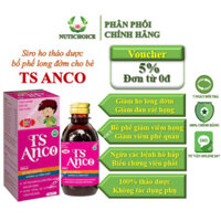 Siro cao ho thảo dược cho bé Trường sinh TS Anco giúp bổ phế long đờm, giảm ho, đau rát họng, khò khè, ngừa bệnh hô hấp
