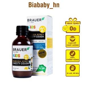 Siro đặc trị ho có đờm - Brauer kids manuka honey chesty
