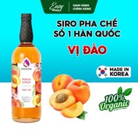 Siro Đào Pomona Peach Syrup Nguyên Liệu Pha Chế Hàn Quốc Chai Thủy Tinh 1 Lít