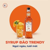 Siro Đào Trendy chai 830ml pha trà hoa quả thơm ngon, hương vị tự nhiên