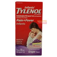 Siro Giảm đau Hạ Sốt Cho Trẻ  Infant’s Tylenol Pain + Fever Vị Nho 30ml Của Mỹ