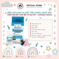 SIRO GIẢM ĐAU HẠ SỐT, VIÊM HỌNG, NHỨC ĐẦU KIDS RELIEF CHO BÉ TỪ 6M  -12Y - CANADA (25ML)