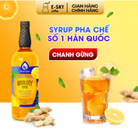 Siro Gừng Chanh Pomona Ginger Lemon Syrup Nguyên Liệu Pha Chế Hàn Quốc Chai Thủy Tinh 1 Lít