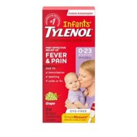 Siro Hạ Sốt Giảm Đau Infant Dye-Free Tylenol Grape Flavor 24ml Cho Bé Từ 0-23 Tháng