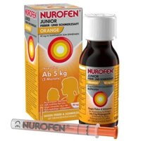 Siro hạ sốt Nurofen Junior Fiebersaft Orange 40mg cho trẻ sơ sinh từ 3 tháng tuổi (vị cam), 100ml