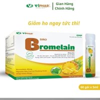 Siro ho Bromelain cho bé giúp giảm ho, đau rát họng, thảo dược an toàn, vị ngon, Viphar|H.60 gói 5ml