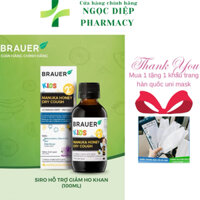 Siro ho cho bé BRAUER Manuka Honey Dry Cough  - Giảm Ho Khan - Ho kéo dài ở trẻ -Tăng cường sức đề kháng Chai 100ml