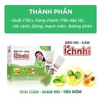 Siro ho cho bé ích Nhi , siro cảm ho sổ mũi cho trẻ sơ sinh và bà bầu hộp 30 gói x 5ml