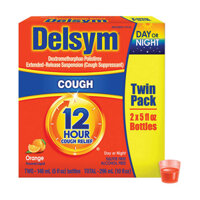 Siro ho Delsym 12 Hour Cough Relief Day or Night 296ml cho người lớn và trẻ em 4+ (vị Cam)