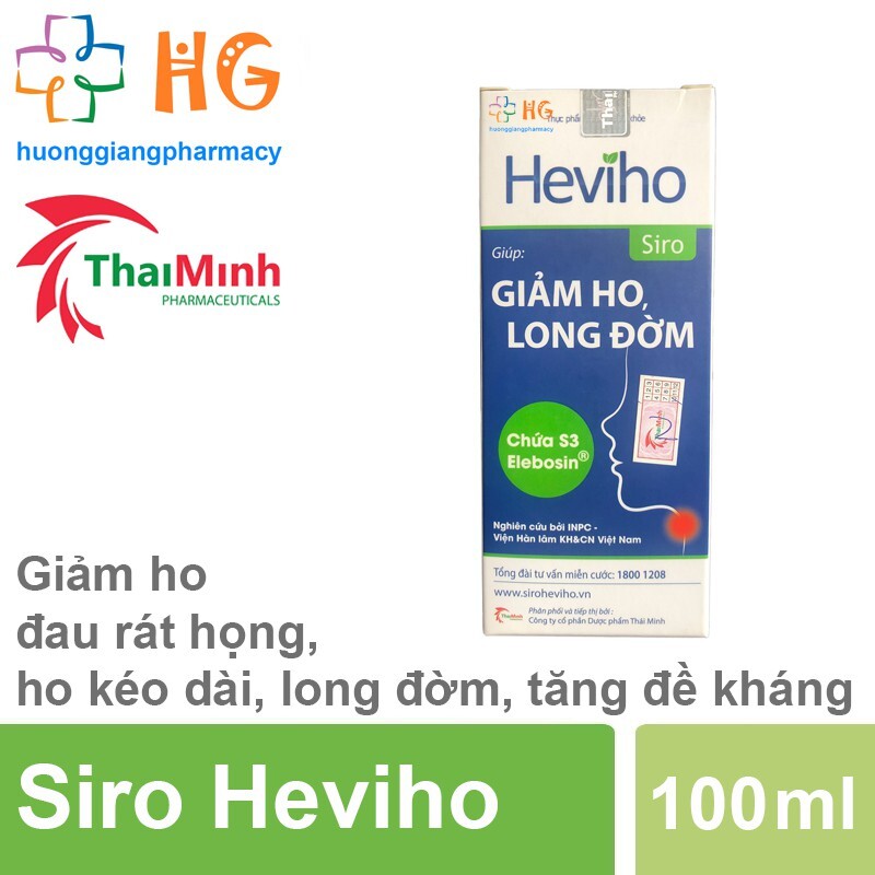 Siro Ho Heviho 100Ml Giúp Giảm Ho, Long Đờm