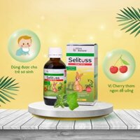 Siro ho Selituss dành cho trẻ sơ sinh và trẻ nhỏ giúp giảm ho, long đờm, giảm đau rát họng khi giao mùa