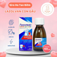 Siro Ho Tan Đờm Lazolvan Con Gấu Vị Mâm Xôi Dễ Uống Cho Trẻ Từ Sơ Sinh Giảm Ho Sổ Mũi 100ml
