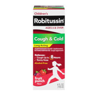 Siro ho trẻ em và cảm lạnh Children's Robitussin Kids Cough and Cold Medicine, Fruit Punch, 118ml