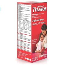 Siro hỗ trợ giảm đau hạ sốt cho bé Children's Tylenol Pain + Fever Relief Cold Medicine Strawberry 4Oz 120ml