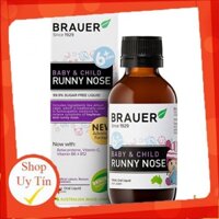 Siro hỗ trợ sổ mũi Runny Nose Brauer cho bé 6 tháng trở lên chai 100ml Úc