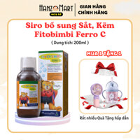 Siro Kẽm Sắt Song Hành Fitobimbi Ferro C Bổ Sung Sắt, Kẽm Hữu Cơ Cho Bé Chai 200ml
