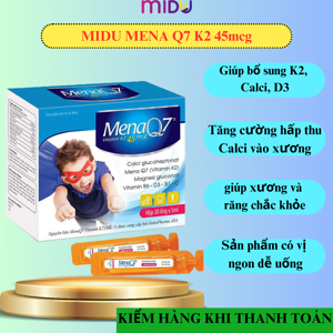 Siro Midu MenaQ7 hỗ trợ bổ sung Vitamin K2, D3 cho trẻ