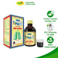 Siro PQA Hen suyễn giúp thông thoáng đường thở cho người ho, khó thở, hen suyễn, hen phế quản, hen lâu năm