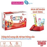 Siro sắt dạng ống Ferro Sanofia bổ máu, tái tạo hồng cầu dùng được cho bé từ 1 tuổi và mẹ bầu – Hộp 20 ống Thomsoncare