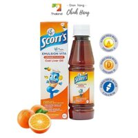 Siro SCOTT'S Emulsion Vita giúp trẻ ăn ngon ngăn còi xương Thái Lan (trẻ > 1 tuổi)