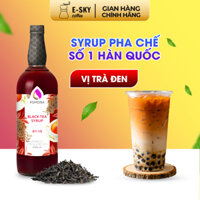 Siro Trà Đen Pomona Black Tea Syrup Nguyên Liệu Pha Chế Hàn Quốc Chai Thủy Tinh 1 Lít