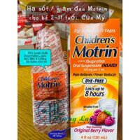 Siro Trái Cây Cho Trẻ Allegra children's Children' Motrin Pain Fever 200Ml Hàng Nội Địa