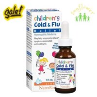 Siro trị cảm cúm Children’s Cold & Flu Relief Natrabio 30ml của Mỹ