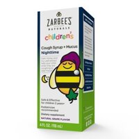 Siro trị ho tiêu đờm ban đêm cho trẻ trên 2 tuổi Zarbee’s Naturals Children’s Cough syrup + Muscus Nighttime 118ml