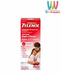 Siro Tylenol cho trẻ 2-11 tuổi Children’s Tylenol Pain Fever 120ml (Vị Cherry) Dye-Free