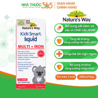 Siro Uống Nature's Way Kids Smart Liquid Multi + Iron Hỗ Trợ Nâng Cao Sức Đề Kháng Cho Trẻ 200ml