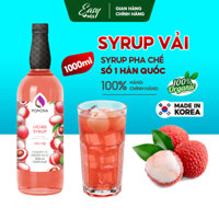Siro Vải Pomona Lychee Syrup Nguyên Liệu Pha Chế Hàn Quốc Chai Thủy Tinh 1 Lít