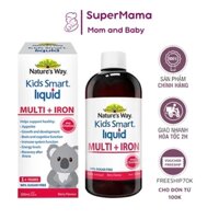 Siro vitamin tổng hợp và sắt cho bé Natures Way Kids Smart Liquid Multivitamin Iron 200ml