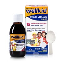 Siro Wellkid Multi-Vitamin Liquid của Anh bổ sung vitamin và khoáng chất cho trẻ từ 4 đến 12 tuổi lọ 150ml