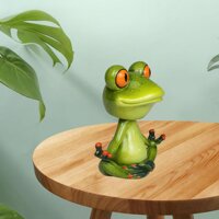 Siting in Meditation Frog Miniature Figurine Decorations Decor