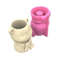 Siy Động Vật Gấu Trúc Bê Tông Khuôn Silicon Mút Hoa Đất Sét Xi Măng Thạch Cao Khuôn