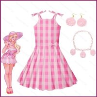 Siy7 Váy Barbie Cho Trẻ Em Bé Gái cosplay Vải Hiệu Suất Nơ Đầm Công Chúa Bông Tai Vòng Cổ