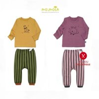 [Size 100-110-120] Bộ thun lạnh ghép hiệu Moimoln Bé Trai / Bé Gái - Vàng mù tạt & Hồng đất