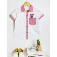 [Size 12_38kg mặc, chất sife xuất dư rất đẹp] Áo sơ mi bé trai ngắn tay chất lượng