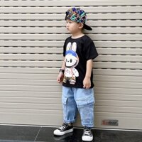 [Size 13kg-70kg] Quần jean dáng dài túi hộp cho bé trai và gái cá tính