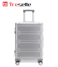 SIZE 20 INCH Vali kéo du lịch cao cấp chất liệu hợp kim nhôm nguyên khối nhập khẩu Hàn Quốc Tresette 2128 - Bạc - 20