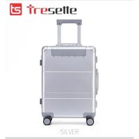 SIZE 20 INCH Vali kéo du lịch cao cấp chất liệu hợp kim nhôm nguyên khối nhập khẩu Hàn Quốc Tresette 2628 - Bạc