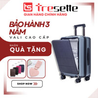 SIZE 20 INCH Vali khóa kéo nhập khẩu Hàn Quốc Tresette 0618 sọc ngang sang trọng - xanh