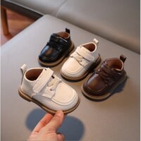 Size 21-26 Giày Tây Oxford Mũi Tròn Bo Viền Quai Dán Style Công Tử Cho Bé Trai Từ 1-4 Tuổi K170