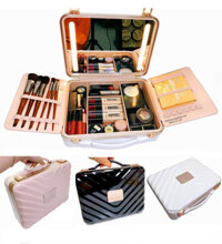 [Size 30cm] Cốp Make Up Cá Nhân Có Gương Đèn LED Beauty Case