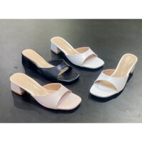 [SIZE 35-39] Dép Cao Gót 4 Phân Quai Ngang, Guốc Nữ Đế Vuông 4cm